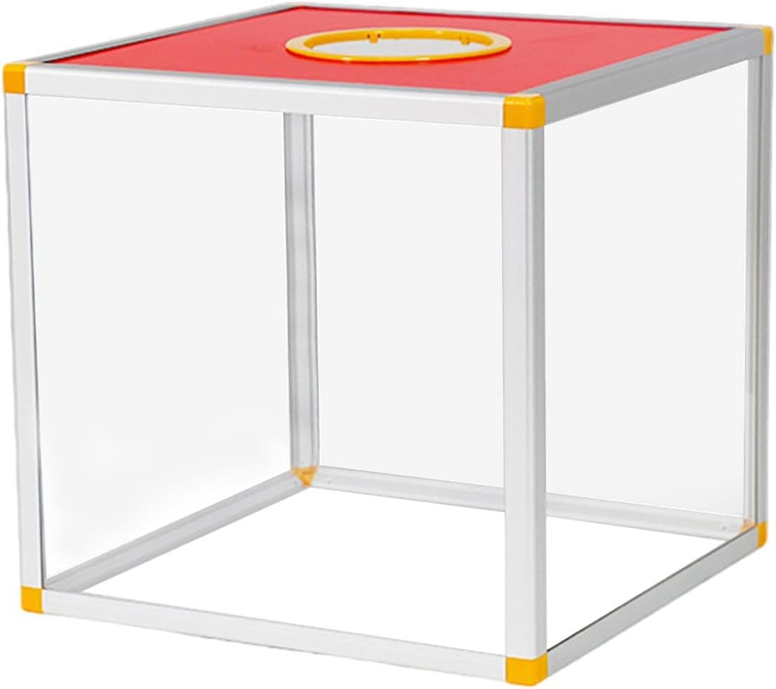 Box Raffle Case Comment Box Collection Box Donation Box Square Raffle Ball Game Box for Business Fundraising, Four Sides Clear, 40x40x40cm
