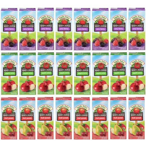 Kids Juice Box Variety Pack, – 100% Juice, Apple, Berry, Fruit Punch – No Sugar Added, 6.75 fl oz – Perfect for Lunch, Snacks, Parties (35 - Pack)