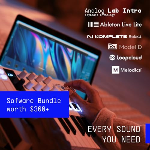 Image of Arturia MiniLab 3-25 Key USB MIDI Keyboard Controller With 8 Multi-Color Drum Pads, 8 Knobs and Music Production Software Included, Rose Quartz | 25 Velocity-Sensitive Slim Keys, 8 Rgb Velocity and Pressure Pads, 8 Encoders, 4 Sliders, USB-C Plus Midi Din