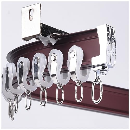 Tringle à rideaux flexible en aluminium pour baie vitrée - Tringle à rideau - Rouge - 2,2 m