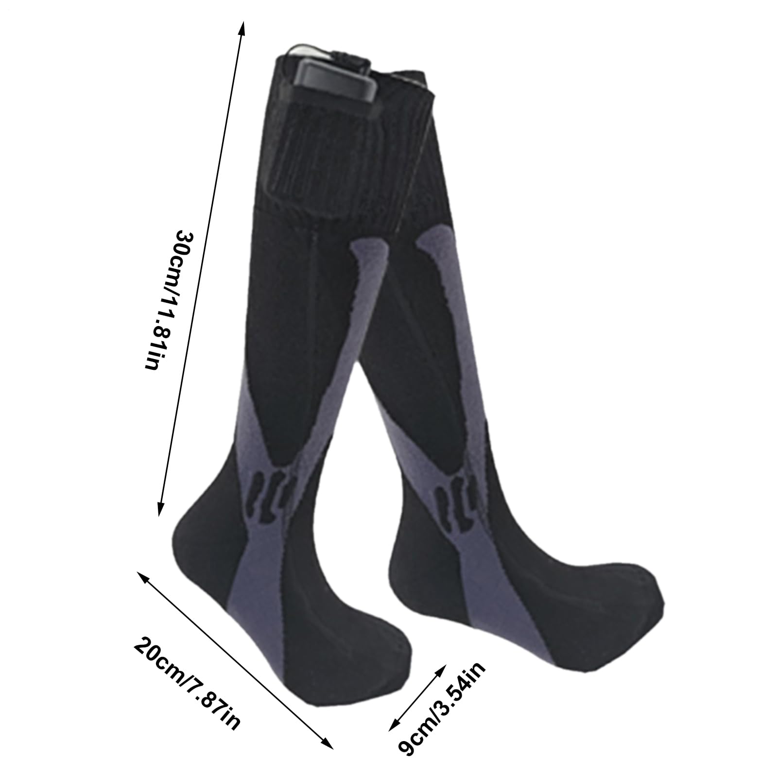 Calcetines Calentadores - Calentadores Eléctricos Recargables De 360 Grados Calcetines Calientes de Algodón Suave | Esquí al aire libre Senderismo Invierno Tiempo Frío Pie Protección