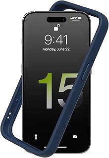 RHINOSHIELD [iPhone 15 Pro Max] CrashGuard バンパー ケース 耐衝擊 米軍MIL規格 衝撃吸収 傷 指紋 防止 薄型 軽量 SGS認証 - ネイビーブルー