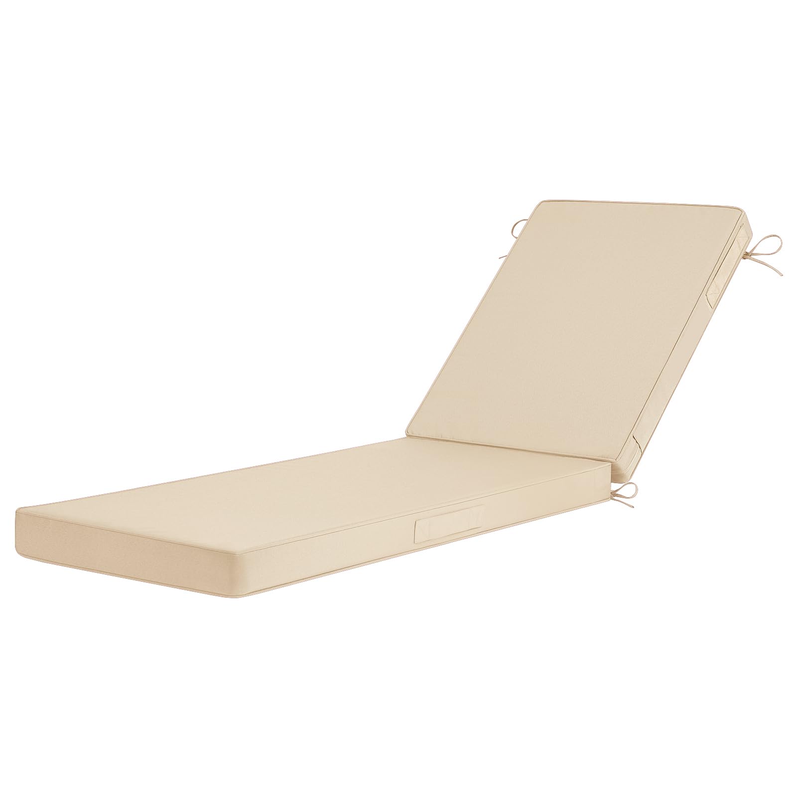Photo 1 of Basic Beyond Chaise Lounge Cushions Outdoor, 3-Layer Waterproof Outdoor Furniture Cushions with Removable Cover and 4 Ties, 72"x21"x3" Patio Lounge Chair Cushions for Outdoor Furniture, Beige