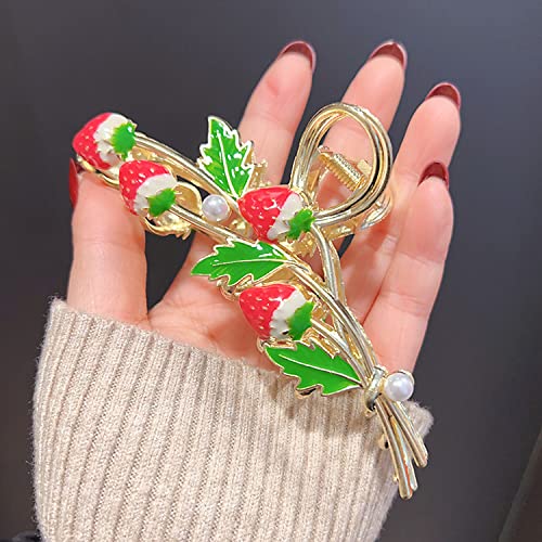 Wodico 6 Pcs Cute Flower Claw Clip For Hair - Made Of Golden Metal Perfect For Thin Or Thick Hair, Include Wheat, Tulip, Strawberry, Fish Tail, Panda, Butterfly & Flower Hair Clips For Women & Girls. #TOP7