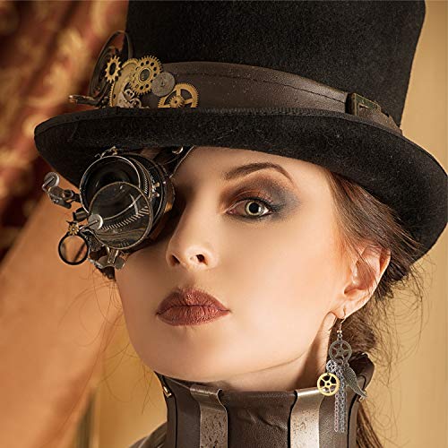 Hicarer 8 Pairs Steampunk Earrings for Women Vintage Drop Gear Earrings Dangle Antique Clockwork Mix Tone Steampunk Accessories Steam Punk Jewelry for Women Halloween Cosplay4