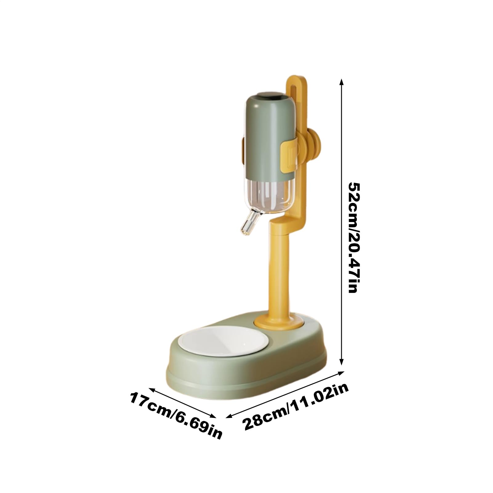 Bebedero para Mascotas Bebedero Elevado con Dispensador de Flujo Lento | 750ml Dispensador De Agua En Cuenco Para Mascotas De Pie Con Altura Ajustable Para Animales Pequeños, Hámster, Ardilla,