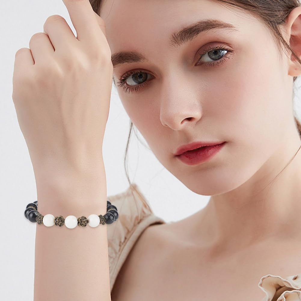 NBEADS 360 Pcs 24 Styles Tibetan Alloy Spacer Beads, Antique Bronze Beads Metal European Loose Beads Large Hole Loose Beads for Bracelet Necklace Jewelry Marking, Hole: 1-3mm - Image 6