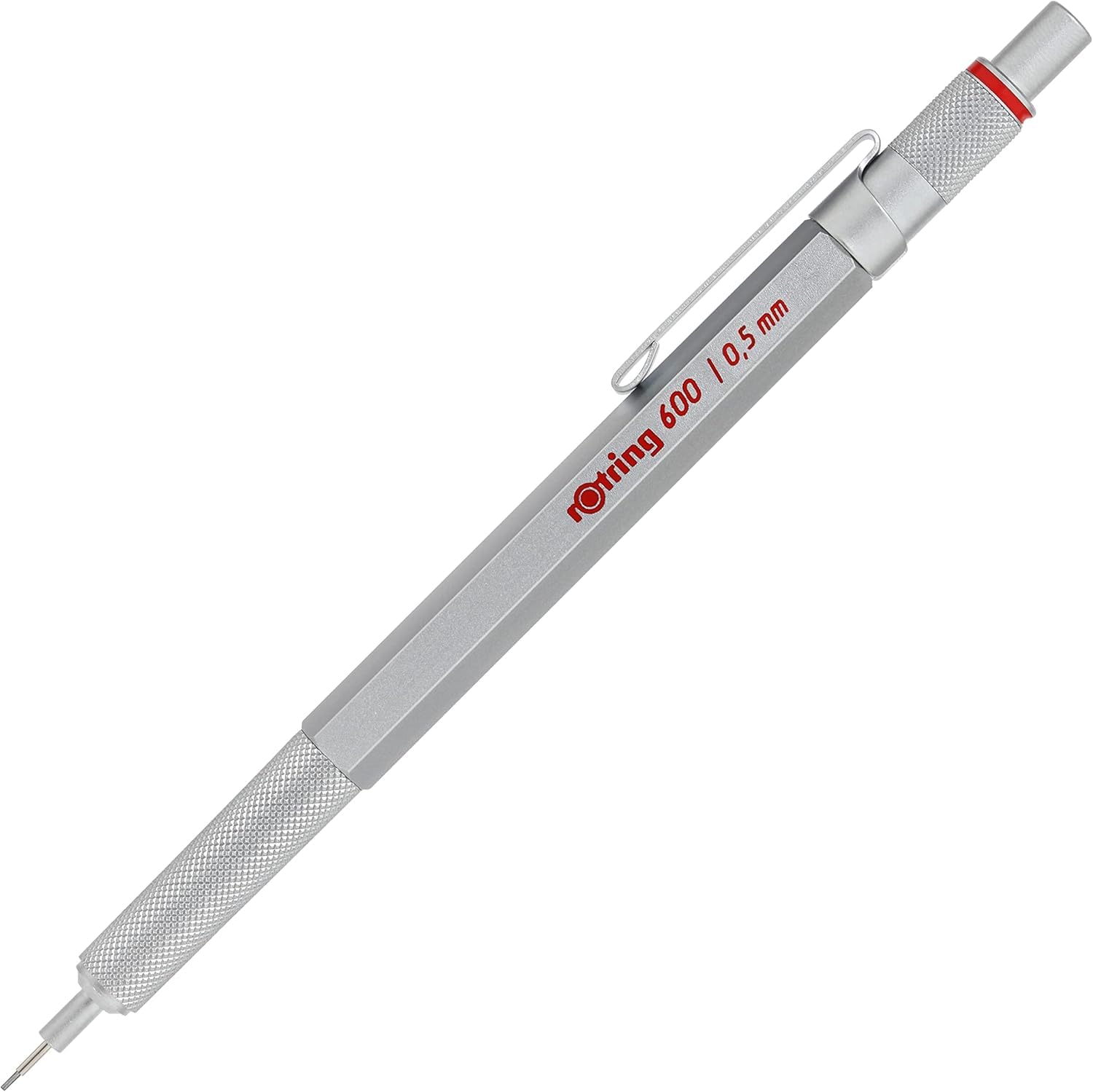 rOtring 600 portaminas – Caja de metal – Grabado personalizado – Portaminas de alta calidad con estuche – Personalizable – Idea de regalo para hombres y mujeres (plata)