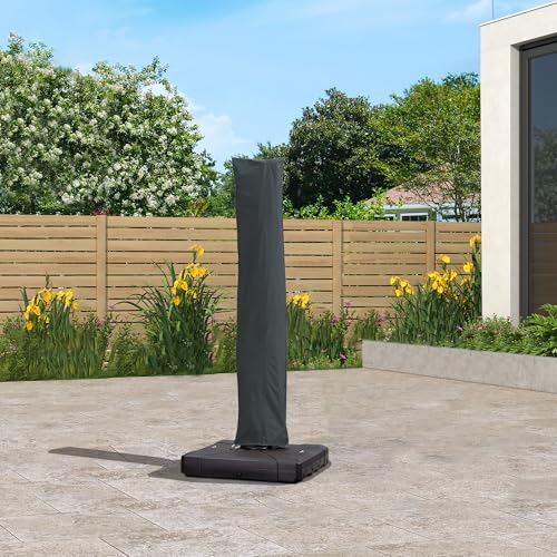 Image of PURPLE LEAF Outdoor Cantilever Umbrella Cover Easy Setup L Size Grey