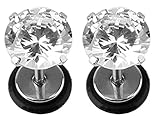  (-2 Plug) piezas de ladrido de acero quirúrgico 316L-CZ cristales claros-is The top made of Clear CZ diamante Ball acero quirúrgico capacidad de obtener 1Piece