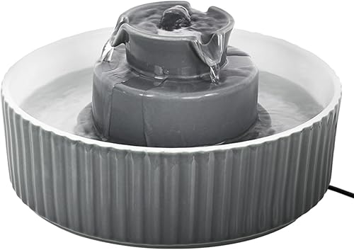 Miniatura 1 de Fuente de agua de cerámica para gatos, 2.1L71 onzas, fuente de agua para mascotas para gatos y perros, fuente automática para beber mascotas con