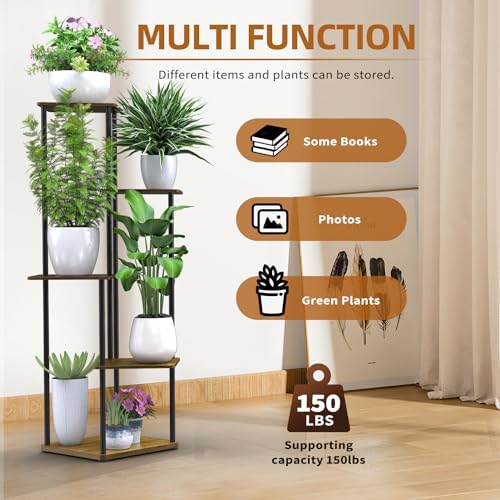 STLOVe® Plant Stand, 5 Tier Tall Flower Stand, Decor Pot Stand Garden Planter Holder, Flower Display Rack, Indoor Flower Pot Shelf, Wedding Garden Outdoor Home Decoration(Pot & Plant Not Included)