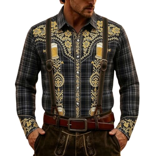 Chemise traditionnelle à carreaux col montant coupe ajustée chemise de loisirs moderne homme