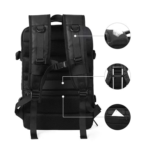 Mochila De Viagem Grande Expansível De 36-55L à Prova D'água Com Usb - Mochila De Notebook Reforçad