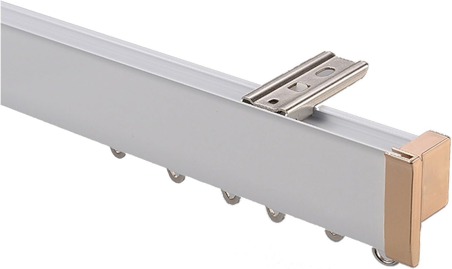 Aluminiowy uchwyt sufitowy ain Track 1-6 m Adjuble ain Rail do dzielnika pokoju, idealny do salonu i sypialni (biały, 4,8 m - 4 x 1,2 m)