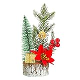 WeihnachtsdekoWeihnachtsbaum Mini-Weihnachtsbaum Kleiner Weihnachtsbaum Tisch Weihnachtsbaum Tischplatte Weihnachtsbäume mit Lichtern Weihnachtsschmuck Veranstaltungszelt (C, One Size)