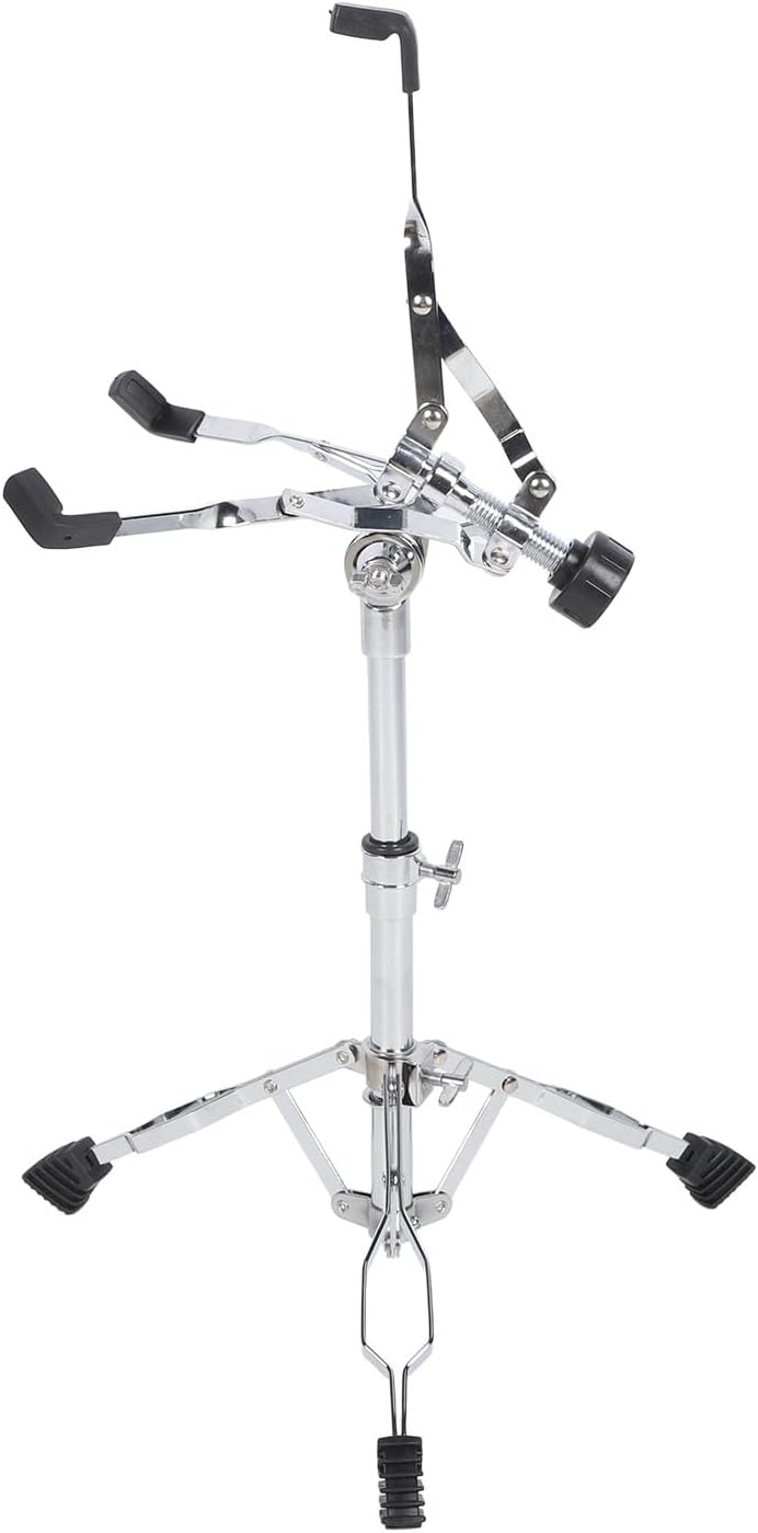 Snare Stand Double Braced Tripod Construction Height Adjustable Slip Feet for 10 to 14 Inch Drums - Stable Support, Memory Lock Mechanism, Ideal for Stage Practice and Performanc