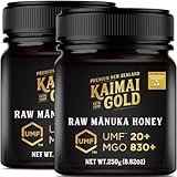 Kaimai Gold MGO 830+ / UMF 20+ Manuka Honig * 2x 250G Premium Monofloral UMF® Zertifizierter Neuseeländischer ManukaHonig * MGO 696 700 720 = UMF 18, 800 820 = UMF 19, 829 850 = UMF 20, 1000 = UMF 22
