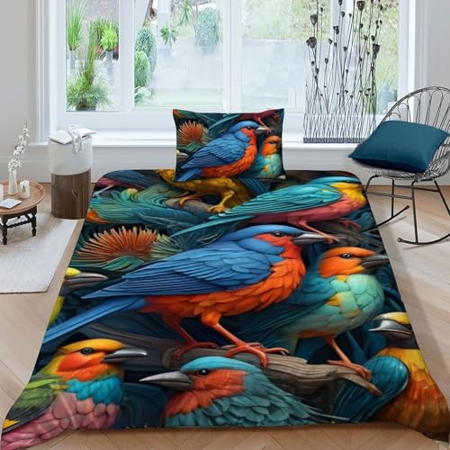 Housse de couette oiseau : le cadeau parfait pour décorer son lit single - 3