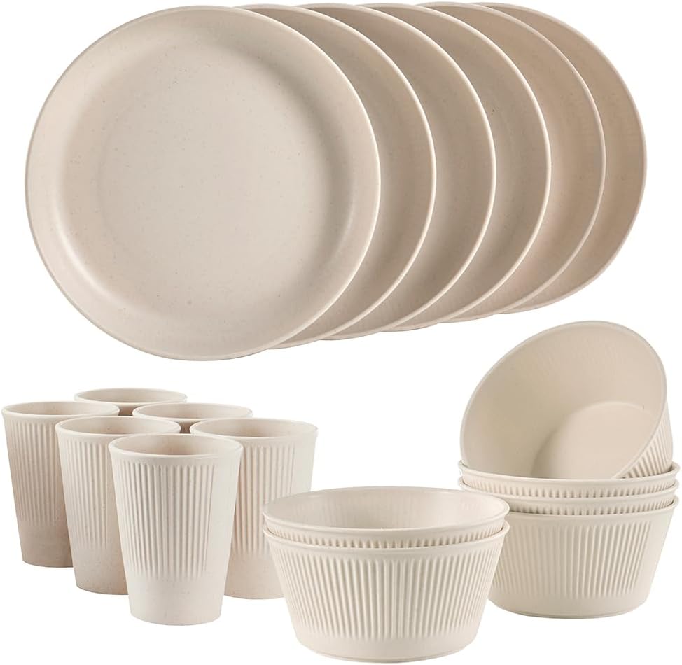 Amazon.com | Wheat Straw Dinnerware Sets: Dinnerware Sets