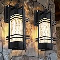 Dusk to Dawn Outdoor Front Porch Light Fixtures Wall Mount,2 Pack Sensor Exterior Lighting Fixtures for House, Waterproof Wall Sconce Lights, Outside Lantern Lamp for Garage, Doorway(Bulb Included)