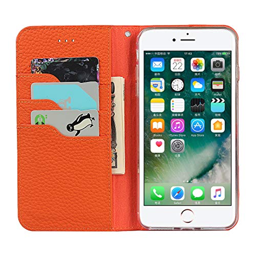 Étui portefeuille iPhone 7 Plus orange pour protéger vos cartes - 3