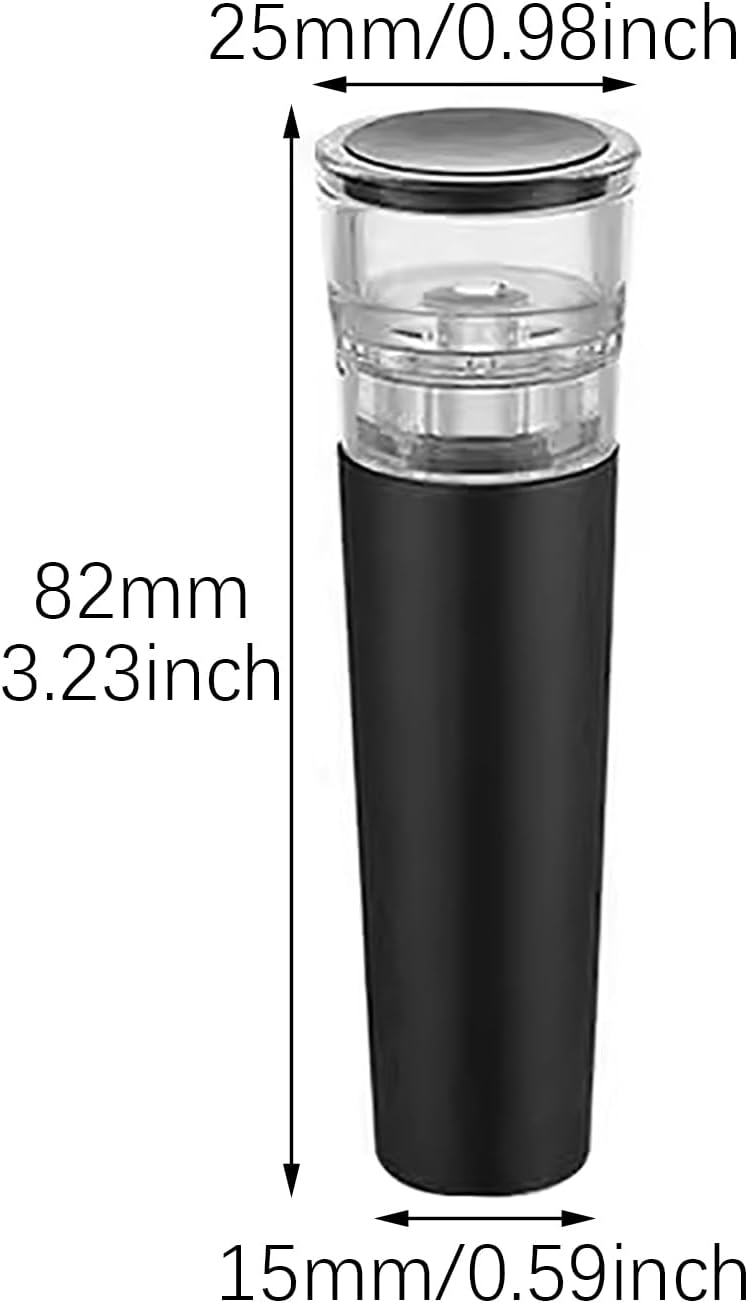 RLECS 5PCS 82x25x15mm Plastic Vacuum Wine Stopper Saver Pump Food Safe Silicone Cap Suitable for Standard Wine Bottle