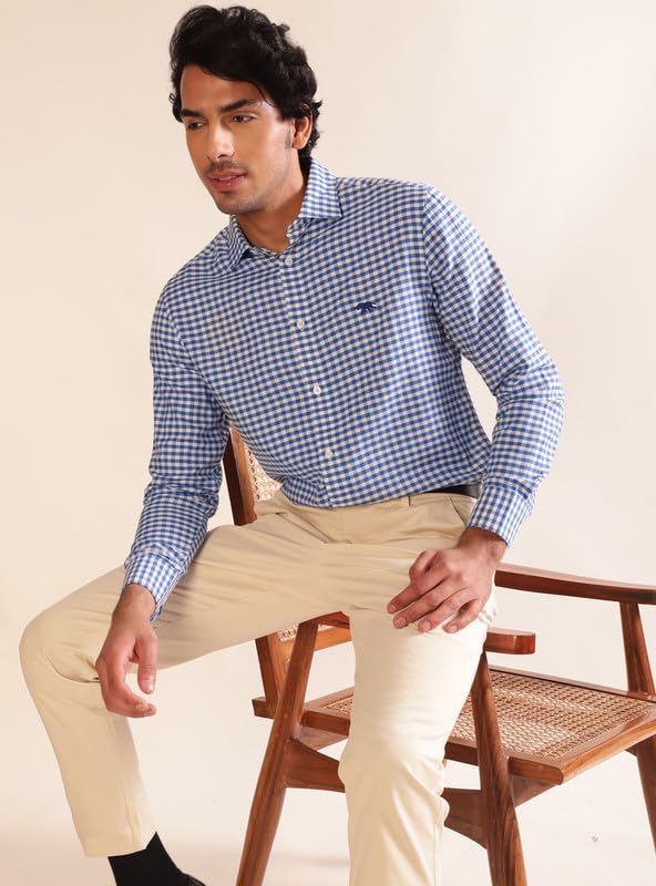 Image of Andamen Men Dobby Full Sleeve Cutaway Shirt