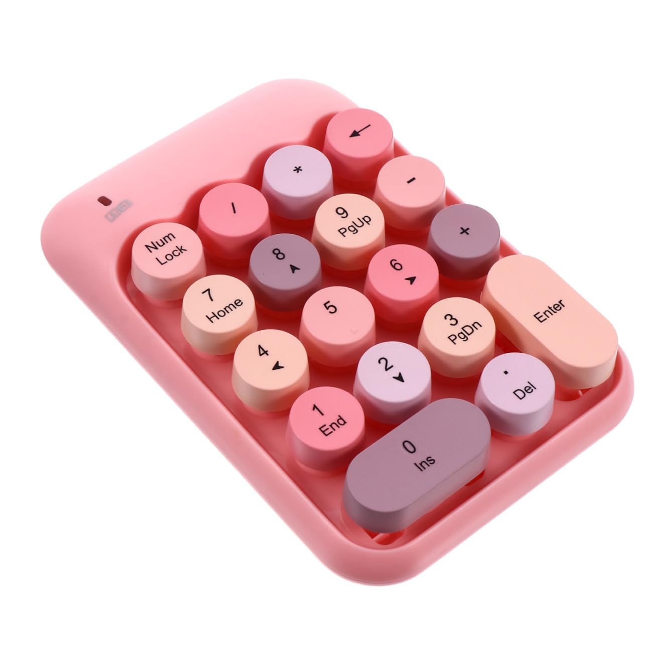 HOMSFOU Tastierino Numerico Wireless 2.4g Rosa in Abs 18 Tasti | Mini Portatile, Retroazione per Cancellazione, per Moduli Finanziari e Ufficio