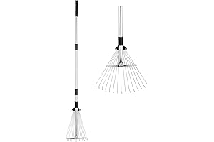 thache rake: 60Inch Stainless Steel Rake with 15 Metal Tines