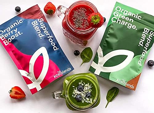 Healthxcel Super Berry Boost Powder 150g 30 Days- Vegan & Organic Certified Supplement | Boosts Immunity, Heart Health & Lowers Stress | Goji, Acai, Beetroot, Reishi, Blackcurrant, Apple, Lucuma
