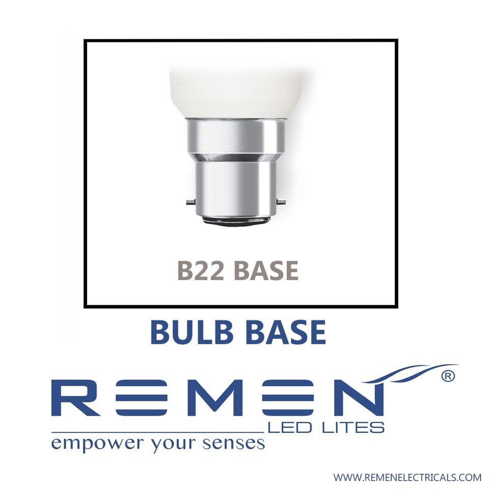 Image of REMEN B22 7 Watt LED Bulb Cool Day Light (White, Pack of 5), Long Life, Energy Efficient & 240 Degree Beam Angle 7W Led Light Bulb for Home, Office & Commercial Use