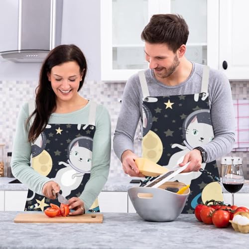 Tablier de cuisine lot de 2 chat espace pour service bar et nettoyage - 6