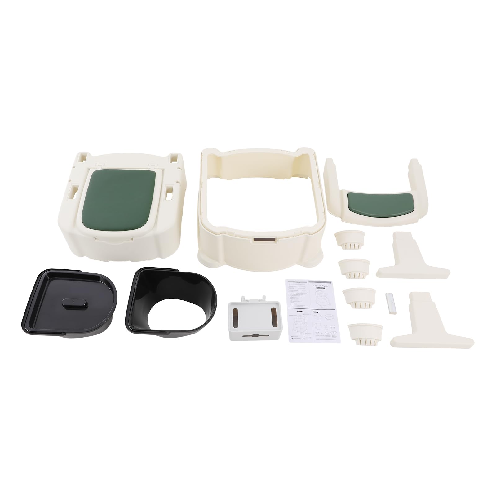 WC da campeggio portatile, con schienale e braccioli, WC portatile da viaggio con luce a sensore, secchio rimovibile, capacità di carico 100 kg, per campeggio, viaggi, camper