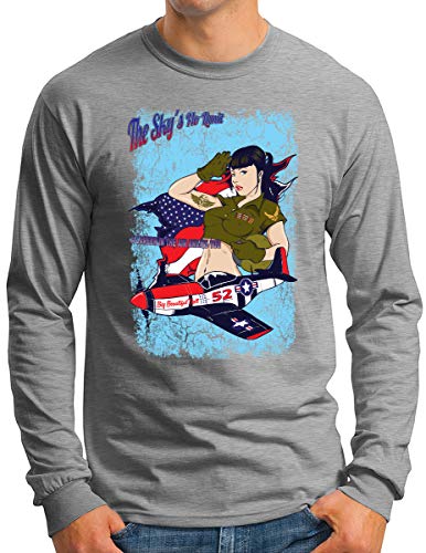 T-shirt manches longues homme pour look retro army décontracté OM3