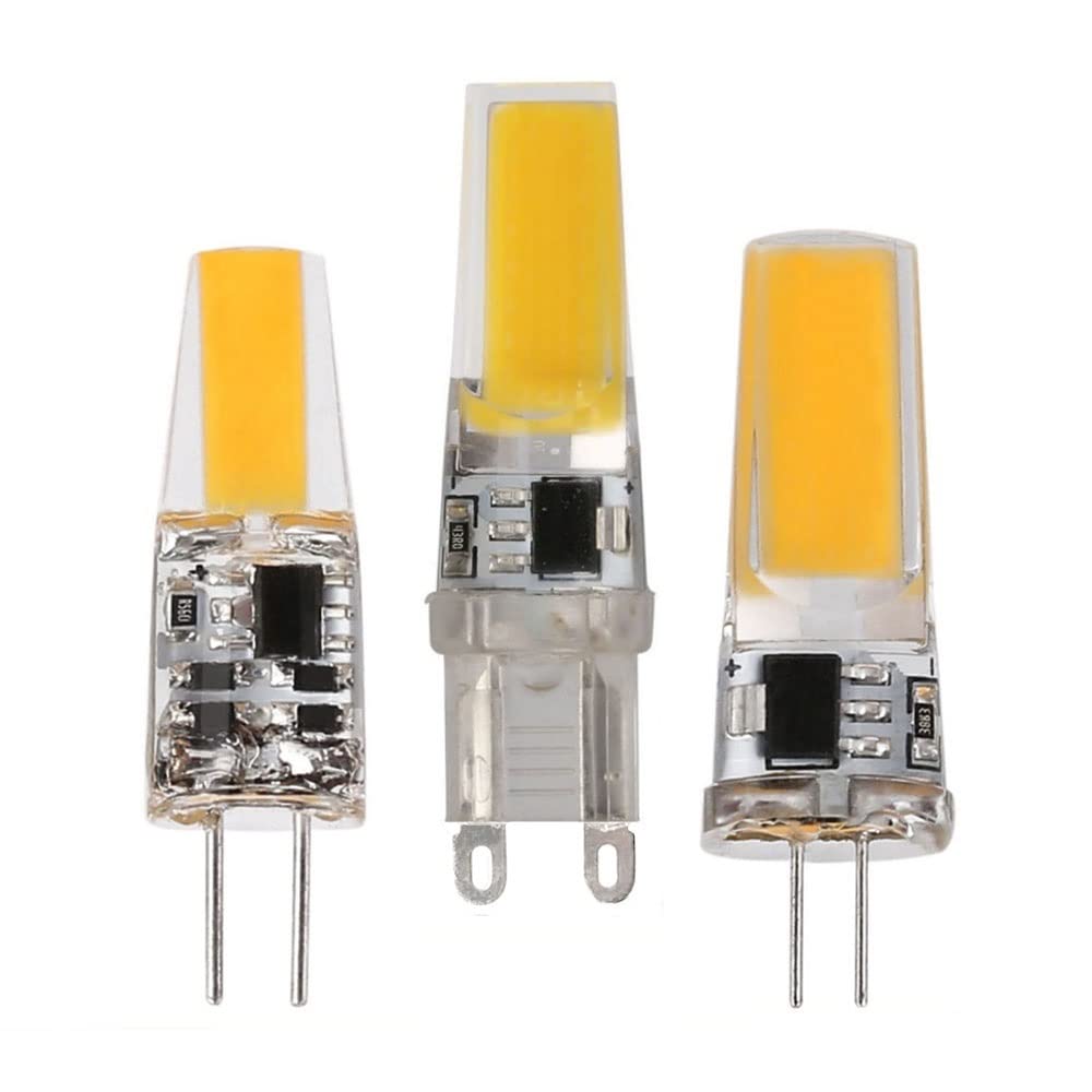 NXCVBNKZJ KJXP Lighting, Pack of 12, LED COB Bulb Lamp AC220V G4/G9 6W/3W Dimmable LED Lighting Lights Spotlight Chandelier Lamp(Warm White,G9 6W 220V)