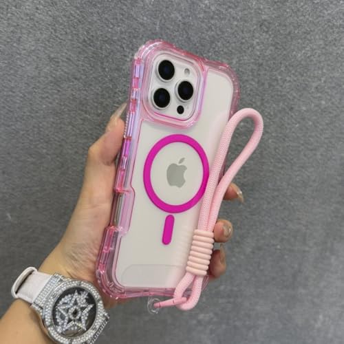 Coque transparente iPhone 13 antichoc rose fluo pour éviter les chutes