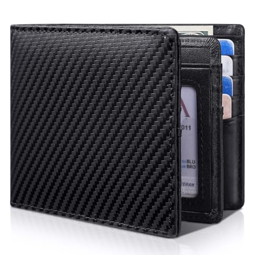 Image of Artpaxy Mens Wallet Bifold Genuine Leather RFID Blocking Wallet for Men with 1 ID Window 15 Card Holders 2 cash pockets 1 Gift Box