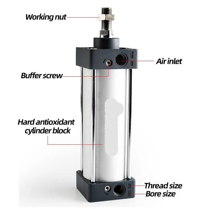 SC Cilindri Pneumatici SC200 Foro A Doppia Azione Cilindro Pneumatico Strumenti Grande Spinta Pistone 50/100/150/200/250/300/400/500/600/700mm 1 Pz(SC200X600)