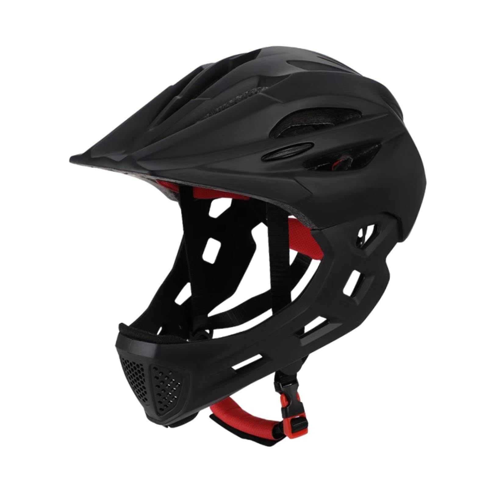 Baoblaze Kids Bike Helmet Full Face Helmet Adjustable Portable Cycling Helmet Children Bicycle Helmet for Skateboarding Rock Climbing, black