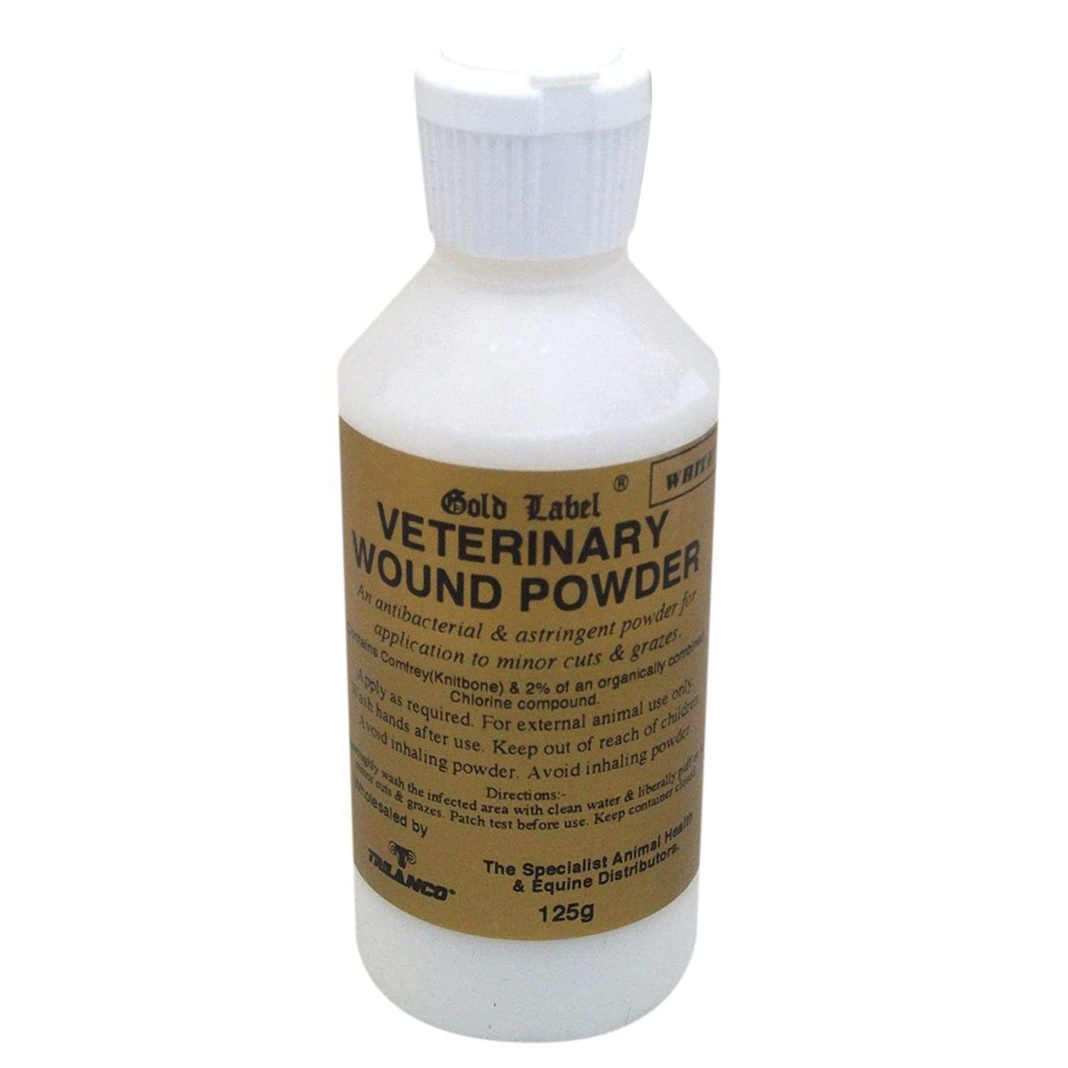 Gold Label White Veterinary Wound Powder x Size: 125 Gm