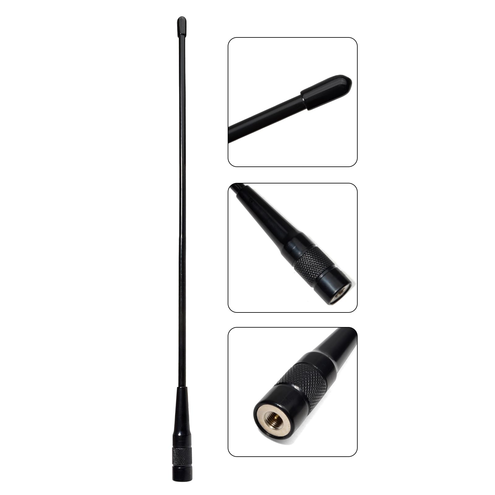 UAYESOK GMRS Antenna (462-467 MHZ) SMA-Male 15-Inch Soft Whip Upgrade for BaoFeng UV-5X UV-5G Radioddity GM-30 Retevis RB27 TIDRADIO GM-5R GMRS Handheld Radios (2 Pack)