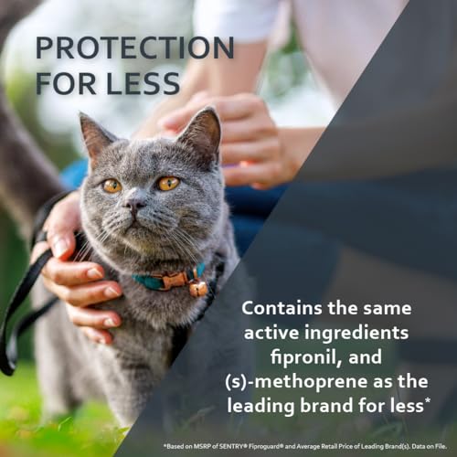 Sentry Fiproguard Flea & Tick Cats 1.5 lbs+, Fipronil, 6-Month | Ideal for Cats & Kittens 1.5 lbs+; Kills Fleas, Ticks & Chewing Lice for 30 Days; 6-month supply; Vet-Quality OTC Cat Formula - Image 6
