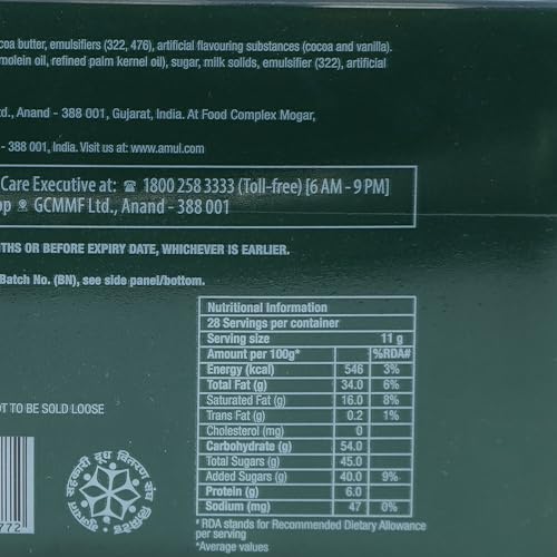 Image of Amul Dark Emerald Chocolate with Mint, 308gm Tub