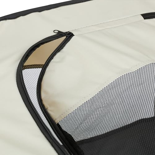 Relaxdays Welpenauslauf faltbar, HBT: 43x71x55 cm, Indoor & Outdoor, tragbarer Hundelaufstall, Oxford-Stoff, Mehrfarbig