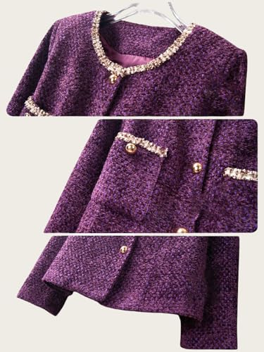 Veste en tweed pour femme idéale pour le printemps et l'automne au bureau ou en ville - 4