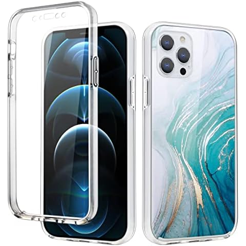 Pnakqil for Samsung Galaxy S9 Plus Case 360 Full-body Protection Phone Case, Shockproof Clear Soft TPU & Transparent Pattern Design Hard Anti-fall PC Phone Case for Samsung S9 Plus 6.2", Marble 02 Cover