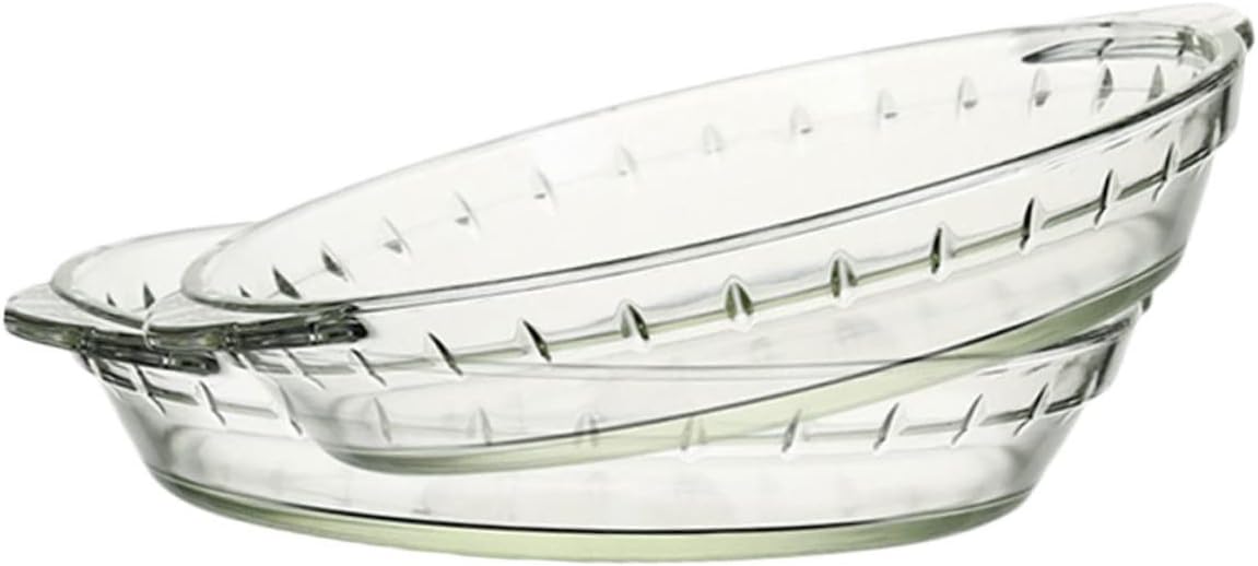 2pcs Microwave Oven Safe Glass Baking Dish Casserole Cookware Dinnerware Deep Pan Eco-friendly Easy Clean