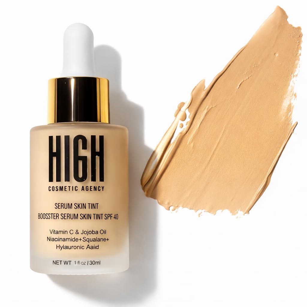 Booster Serum Skin Tint SPF 40, Tinted Moisturizer with Niacinamide and Hyaluronic Acid,High Cosmetic Agency (LIGHT ALBAR WITH NEUTRAL UNDERTONES)