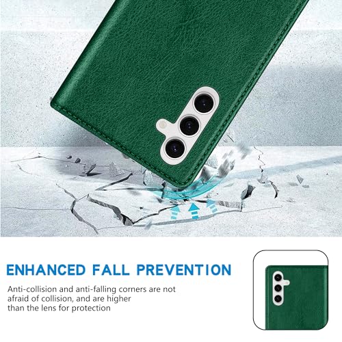 Image of ZZXX for Galaxy S23 FE Wallet Case Strong Magnetic 6.4 inch,Green